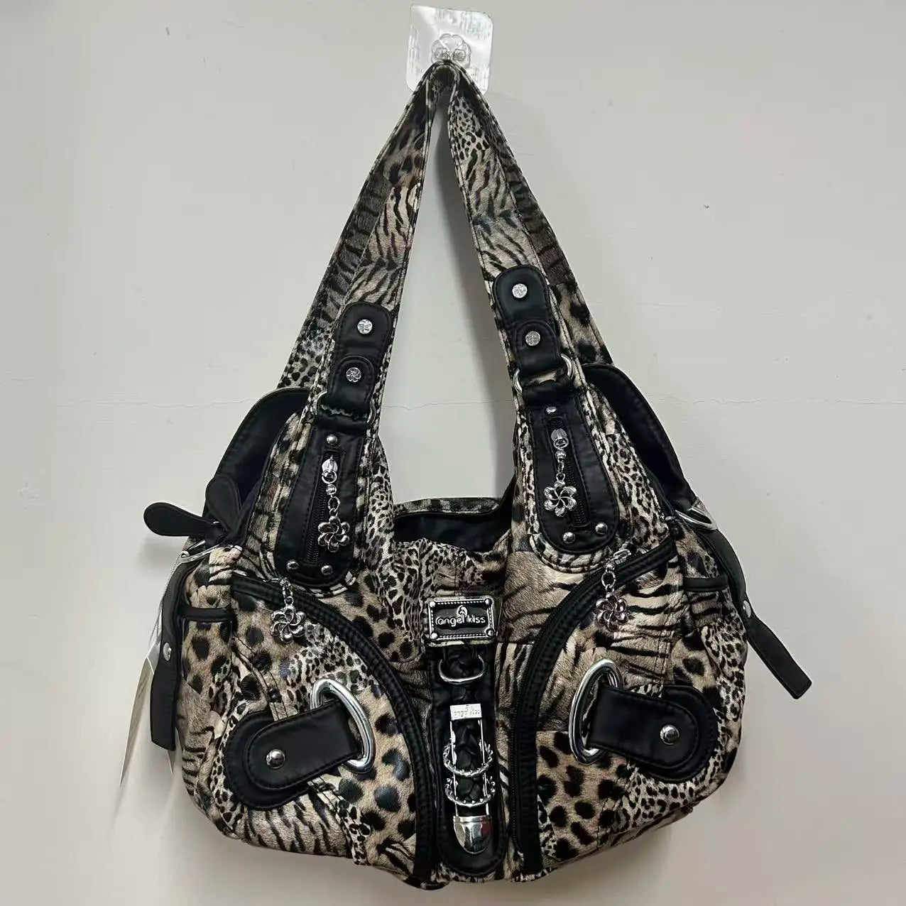 Angel Kiss Women Handbags Leopard Bag Top-handle Handbag Fashion Satchel Dumpling Pack Shoulder Bag Tote Bag Hobos Large Purse