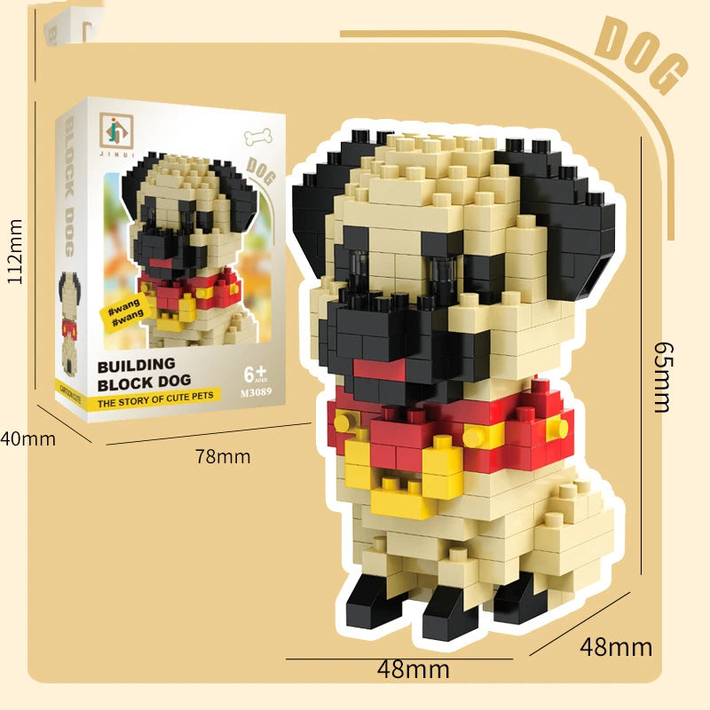 New Pet Teddy Husky Dog And Cat Toy Small Particle Building Blocks Puzzle Assembled Children's Toys