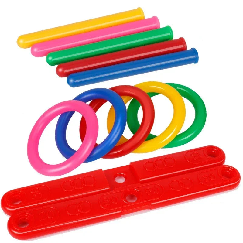 Encourage outdoor play 1 Set Hoop Ring Toss Game Durable and fun this plastic game includes a ferrule and is perfect for Toy