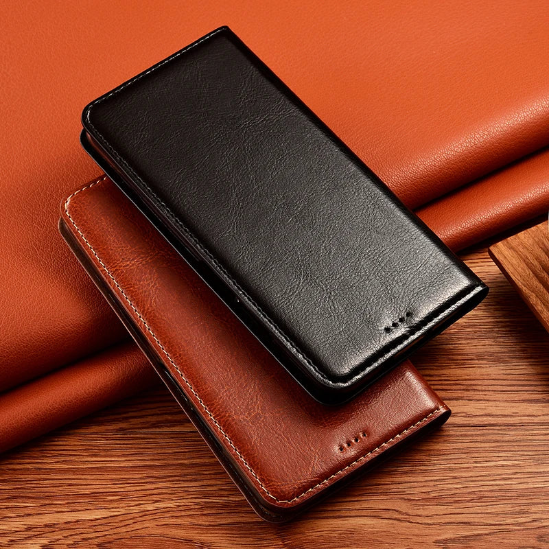 Phone Case for XiaoMi Mi Mix 2 2s 3 4 Mi Max 2 3 4 Pro Crazy Horse Genuine Leather Magnetic Flip Cover