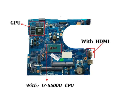 AAL10 LA-B843P For Dell inspiron 14 5458 15 5558 17 5758 Laptop Motherboard With i3 i5 i7 CPU UMA  920M GPU DDR3L TESTED GOOD