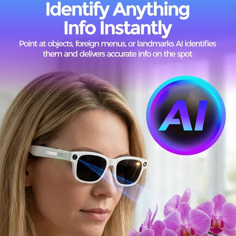 Lenovo 4K AI Smart Glasses with Camera Anti-Shake Video Recording & WiFi Transmission Real-Time Translation Smart Glasses