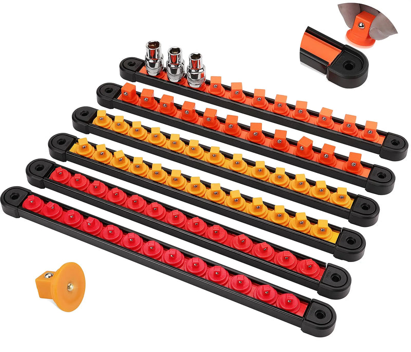 ABS Socket Organizer, 1/4-Inch 3/8-Inch 1/2-Inch, 360° Swivel Premium Quality Socket Holders