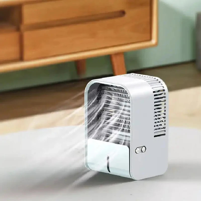 Portable Fan  Air Conditioning Mini Rechargeable USB Fan Desktop Spray Humidifier Home  Air Cooler For Room