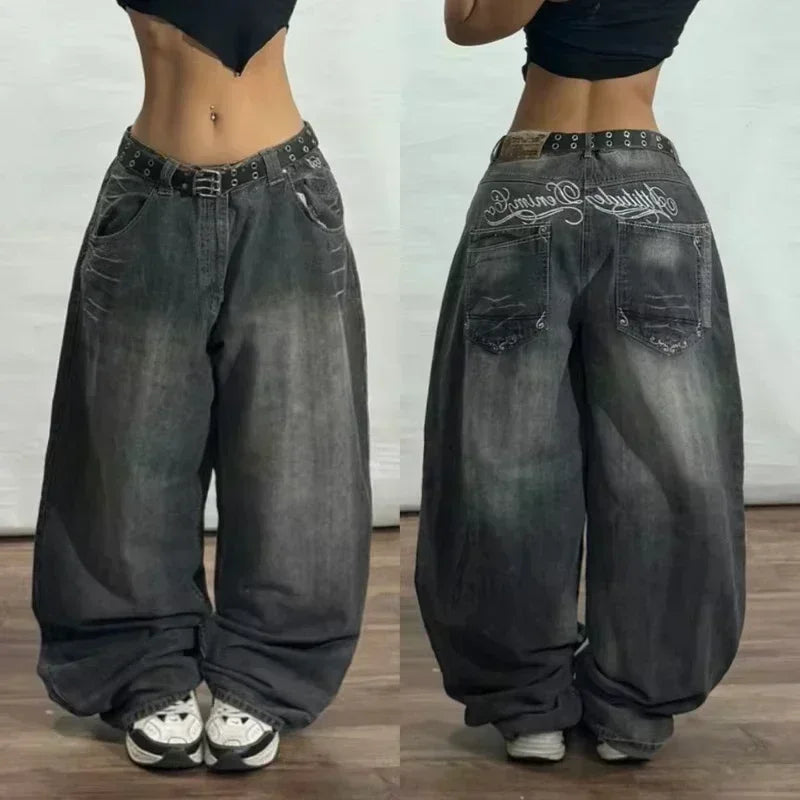 American Fashion Trend Joker Best Sell Special Spot Jeans Women Street Y2K New Punk Oversized Wide-leg Pants Unisex Casual Jeans