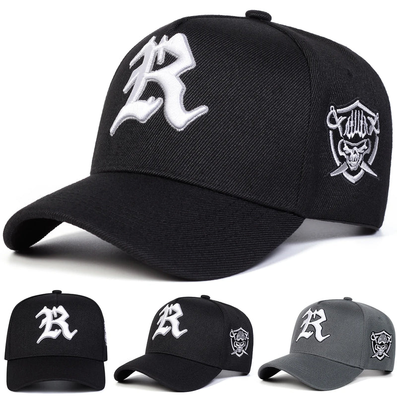 Unisex R Letter Embroidery Baseball Caps Spring Autumn Outdoor Adjustable Casual Hats Sunscreen Hat Sports Cap