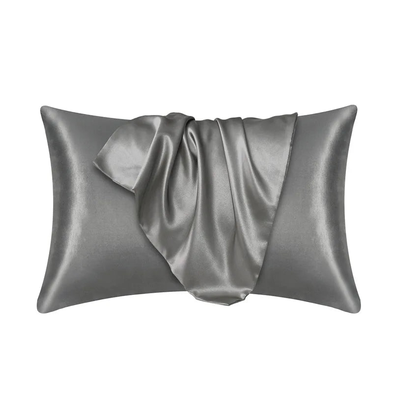 1pc Nordic Silk Pillowcase White Black Grey Khaki Blue Pink Sliver Bed Pillow Covers Luxury Cases Home Bedding Decor