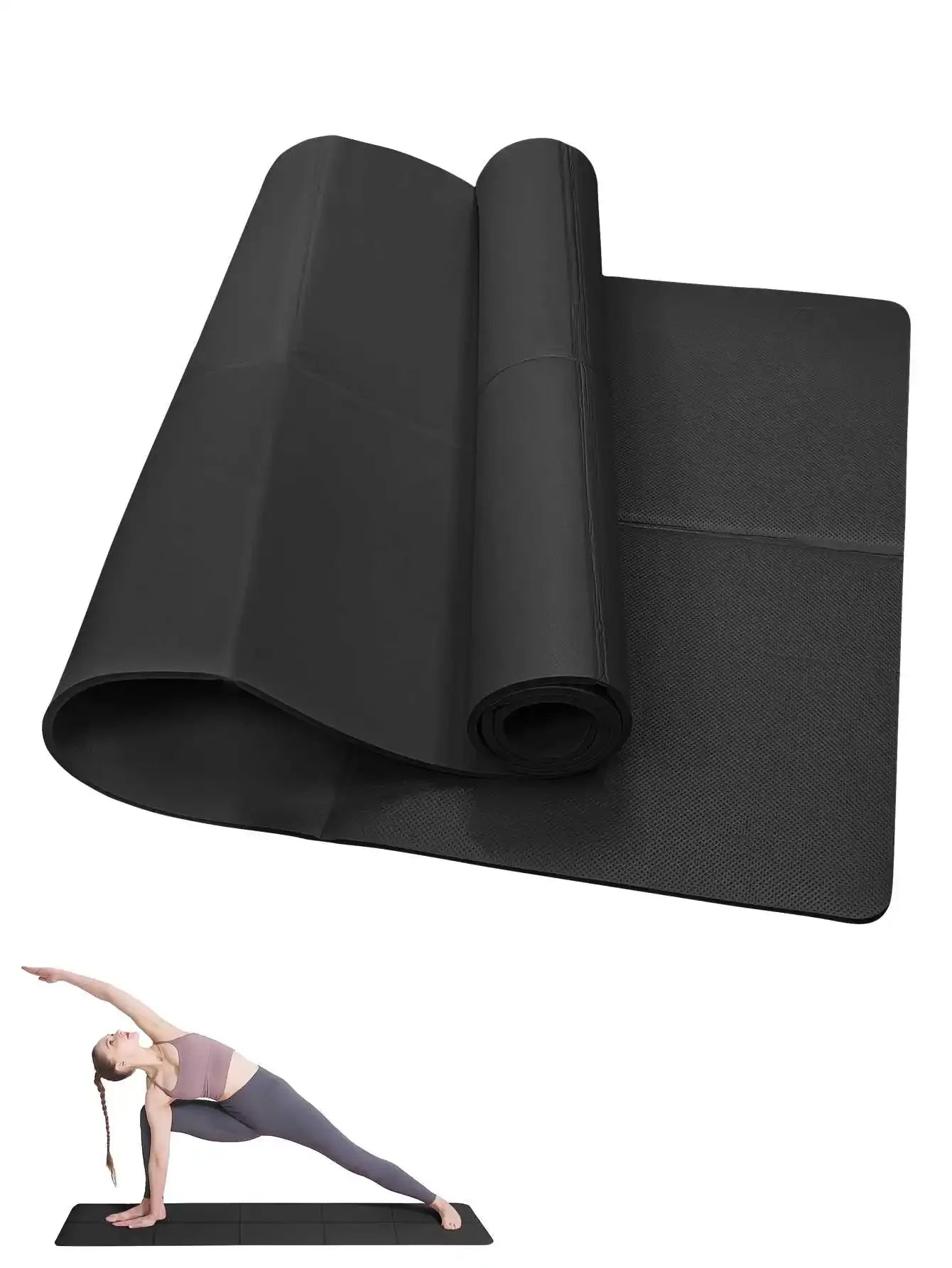 4mm Anti-Slip Yoga Mat Portable Fitness Workout Mat For Pilates Home Gym Ladies Exercise
