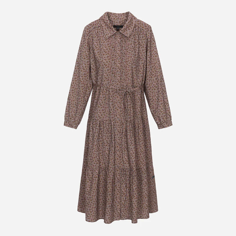 Nok Xiaola Authentic Winter 2025 Floral Print Velvet Dr Island Home Poster Sle A-Line Skirt Korean Sle Commute Dr