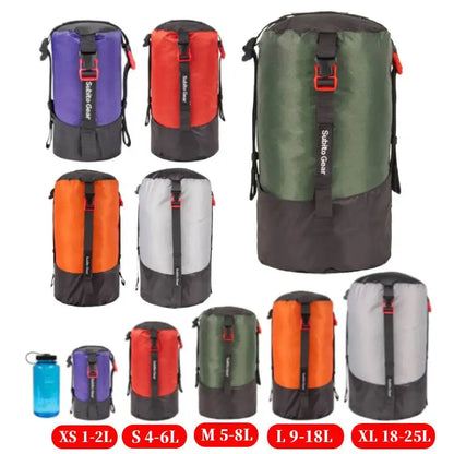 Compression Sack 1-25L Compression Stuff Sack Water-Resistant & Ultralight Sleeping Bag Stuff Sack Space Saving Gear for Camping
