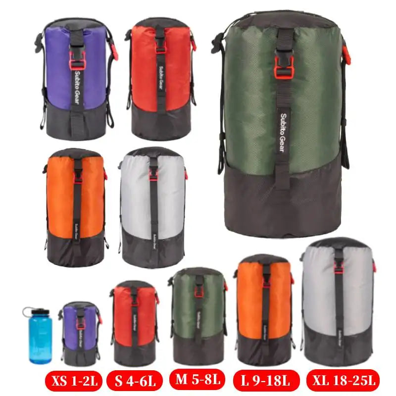 Compression Sack 1-25L Compression Stuff Sack Water-Resistant & Ultralight Sleeping Bag Stuff Sack Space Saving Gear for Camping