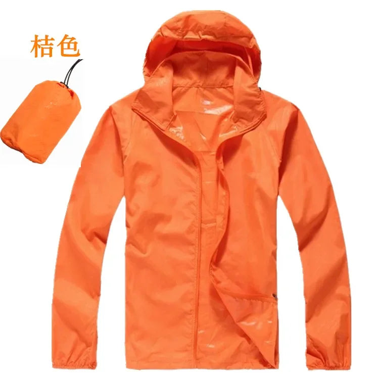 Outdoor Sport Windbreaker Thin Coat Unisex Waterproof Quick Dry Basic Jacket Sun Protection Ultra-light Hooded Jackets Men Women