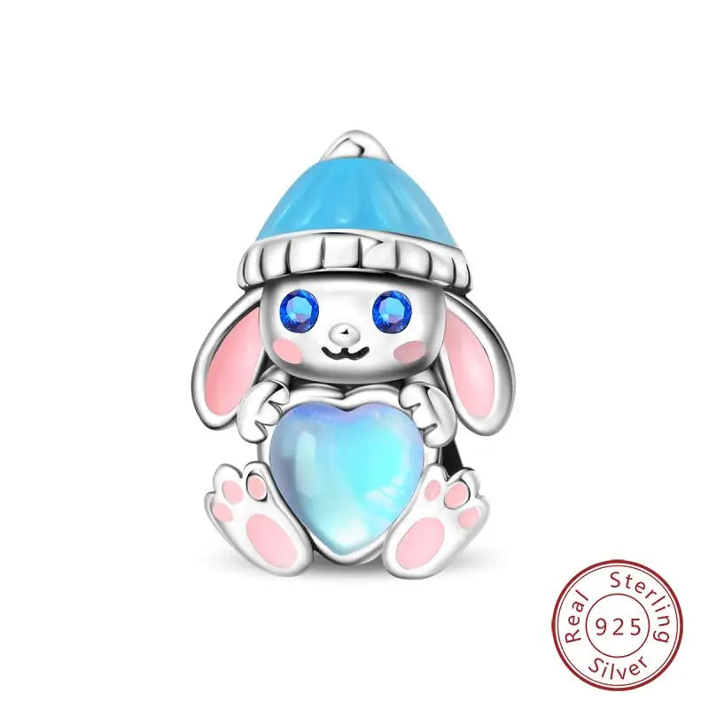 Original 925 Sterling Silver Charms Beads Winter Snowflake Snowman Igloo Penguin Pendant Fit Bracelet Women Jewelry Gift