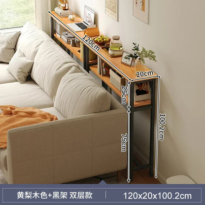 Multi-functional Living Room Long Partition Rack Bed Tail Storage Table Rear Sofa Gap Narrow Side Table Space-Saving Furniture