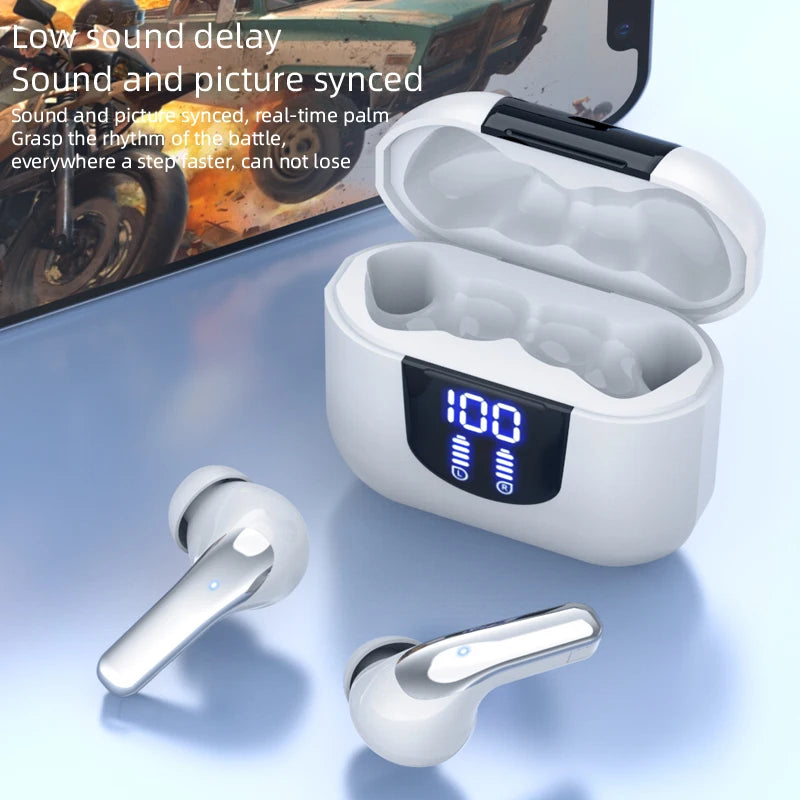 Bluetooth 5.4 In Ear Wireless Earbuds HiFi Stereo Sound Noise Reduction Digital Display Earphone For Daily & Gaming Use