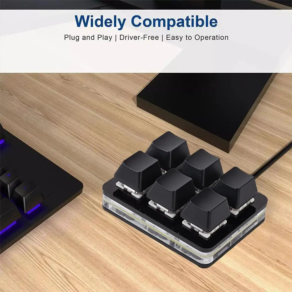 Mini 6 Keys Keyboard Bluetooth Custom Keypad Wireless Rechargeable Shortcut Dual Macro Hardware Keyboard Programmable Drawing