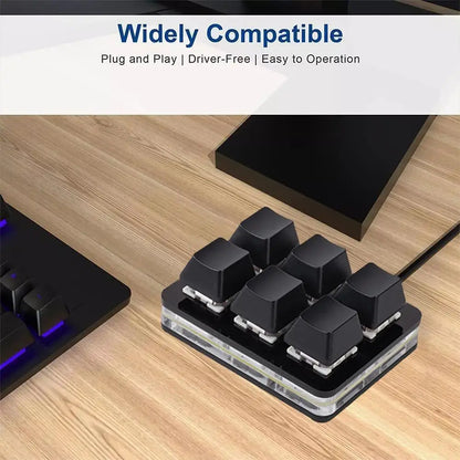 Mini 6 Keys Keyboard Bluetooth Custom Keypad Wireless Rechargeable Shortcut Dual Macro Hardware Keyboard Programmable Drawing