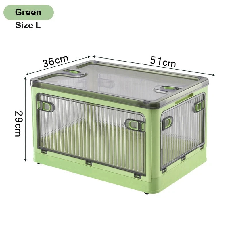 Foldable Storage Box Closet Organizer with Wheels Outdoor Stackable Sundries Organizer Clothes Quilts Toys Books Storage Box