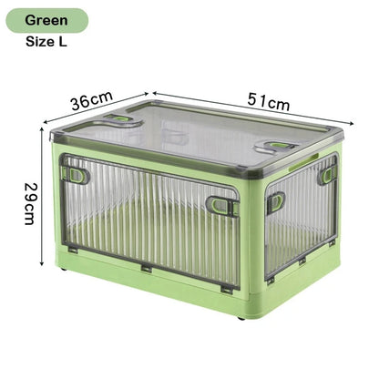 Foldable Storage Box Closet Organizer with Wheels Outdoor Stackable Sundries Organizer Clothes Quilts Toys Books Storage Box