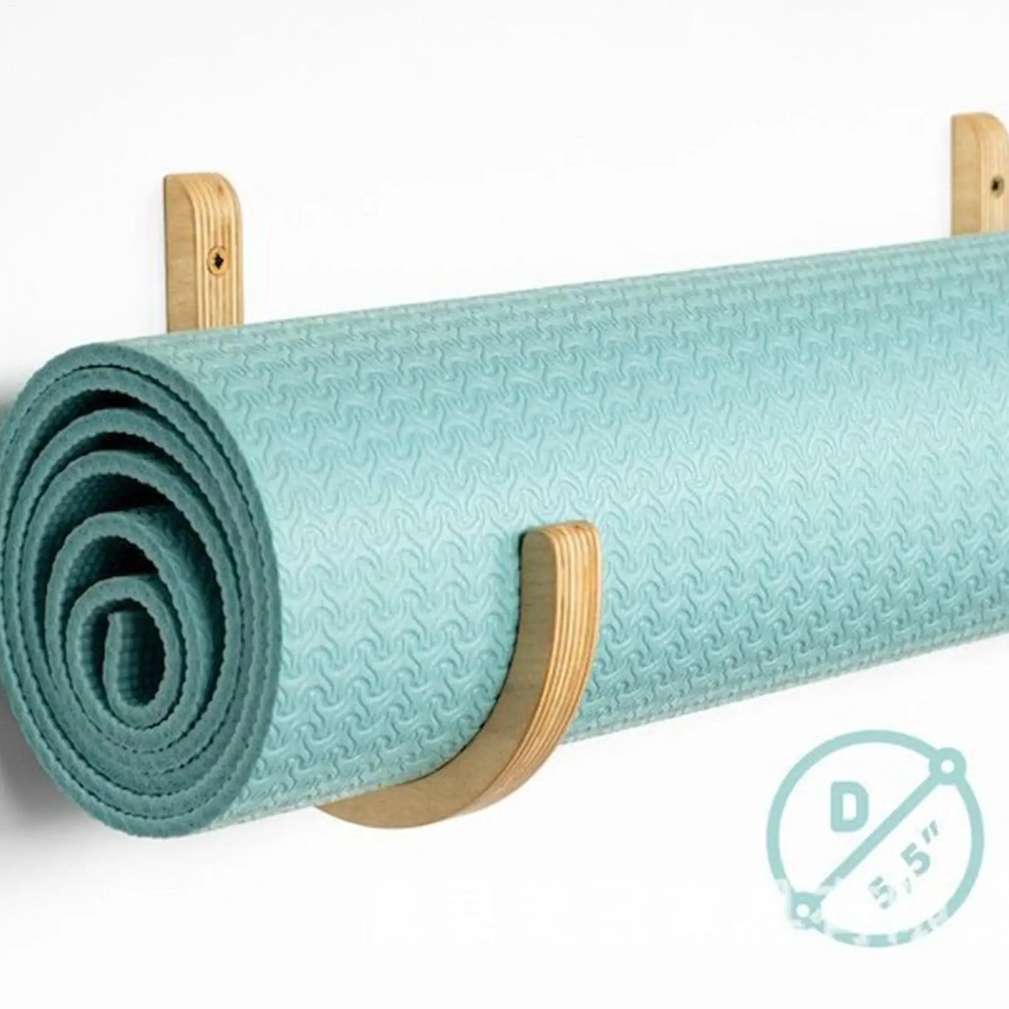 Yoga Mat Storage 2 Pieces Wooden with Screws Yoga Accessories Exercise Mat Rack for Home Indoor Workout Equipment Resistance