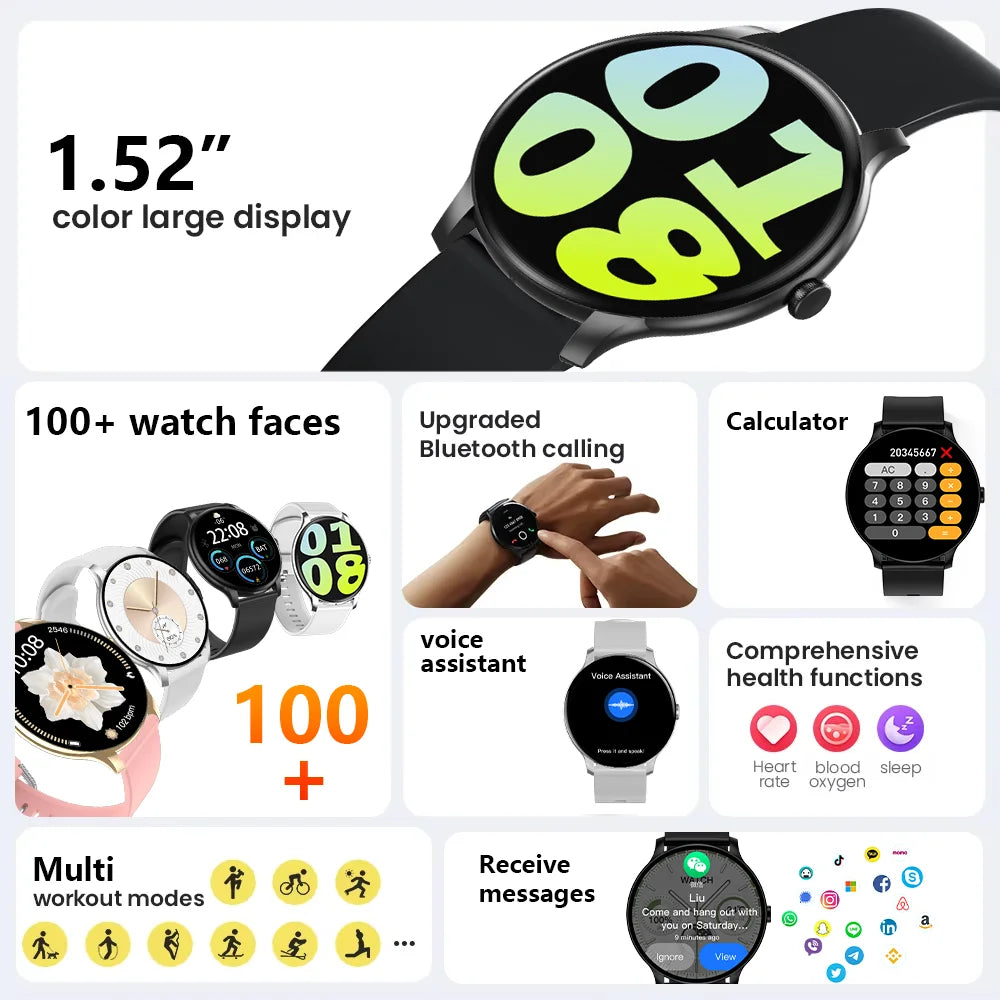 LAXASFIT 2026 New Fashionable Men's Smart Watch Wireless Call Digital Fitness Tracker Sports Smartwatch For Women's Android iOS