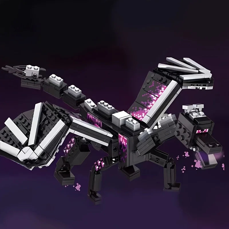 246pcs black pixel dragon movie model, assembled educational building blocks, Halloween gift, Christmas gift, birthday gift