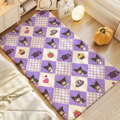 Cute Cartoon-K-Kuromi-S Kawaii Floor Mat Bathroom Absorbent Mat Simple Door Dirt-resistant Mat Home Kitchen Mat Foot Mat Entry