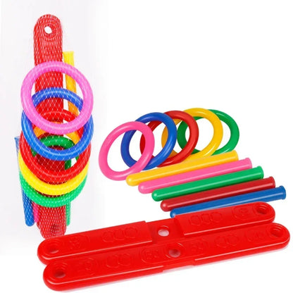 Encourage outdoor play 1 Set Hoop Ring Toss Game Durable and fun this plastic game includes a ferrule and is perfect for Toy