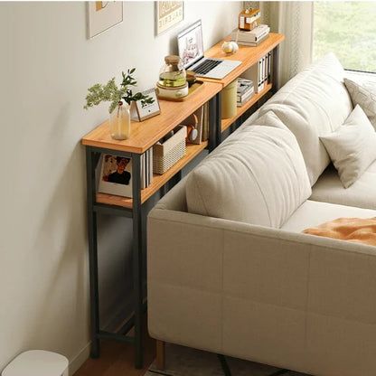 Multi-functional Living Room Long Partition Rack Bed Tail Storage Table Rear Sofa Gap Narrow Side Table Space-Saving Furniture