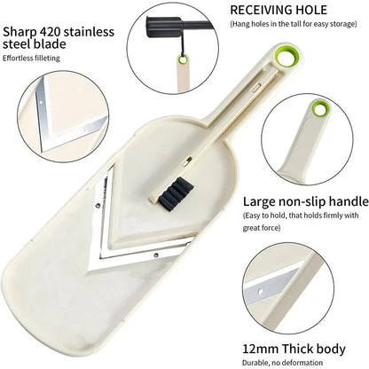 Cabbage Slicer Handheld Mandoline Slicer Stainless Steel Sauerkraut Coleslaw Cutter Vegetable Chopper Potato Chips Slicer JT580