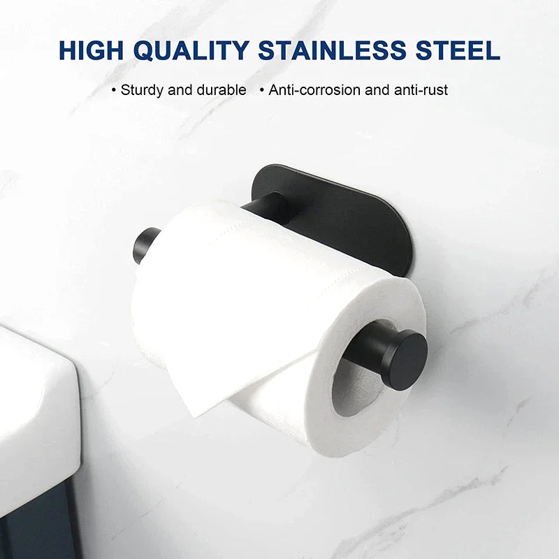 No Drilling Toilet Paper Holder SUS304 Stainless Steel Self Adhesive Wall Mount Tissue Towel Roll Dispenser for Bathroom Kitchen