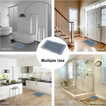 Super Absorbent Bathroom Floor Mat Thickened Bathroom Absorbent Quick-Drying Slip-Resistant Suitable Use Shower Areas Floor Mats