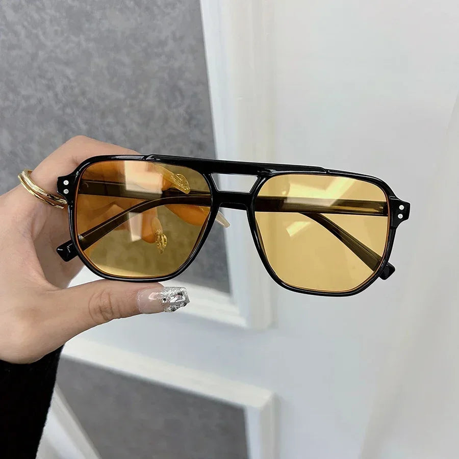 Elegant Square Sunglasses Women Men Casual Sun Glasses Female Male Fashion Mirror Vintage Outdoors Shades Oculos De Sol
