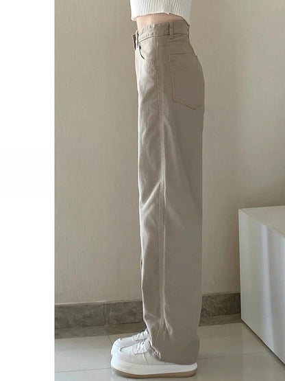 Autumn Kaqi White Jeans Women Wide Leg Pants Mom Femme Y2K Jeans Bermuda Woman Trousers Clothing Pantalones Spodnie Damskie