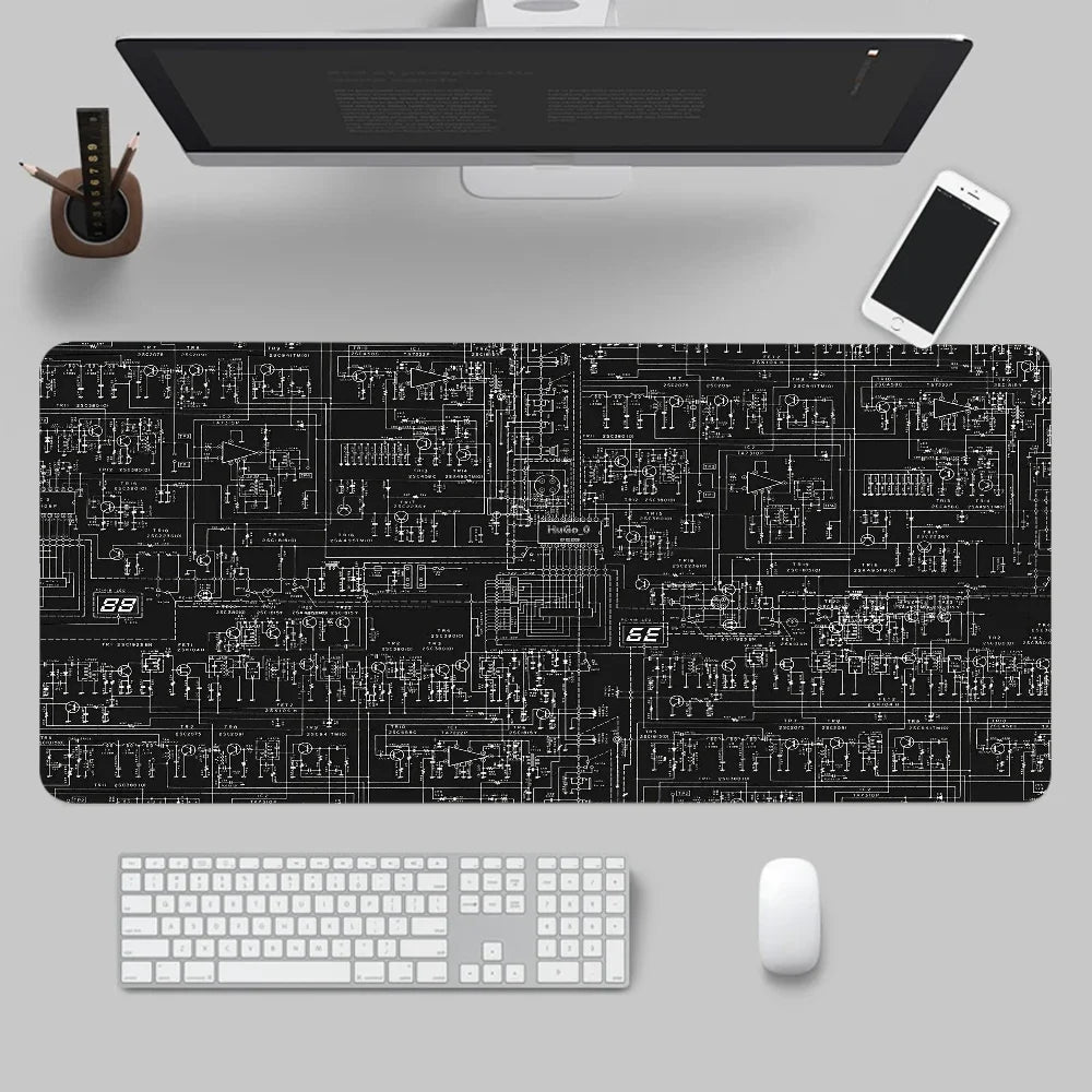 Mouse Pad Gaming Accessory Mechanical Drawings Home Large HD Mousepad XXL MousePads Natural Rubber Carpet Non-Slip Table Mat