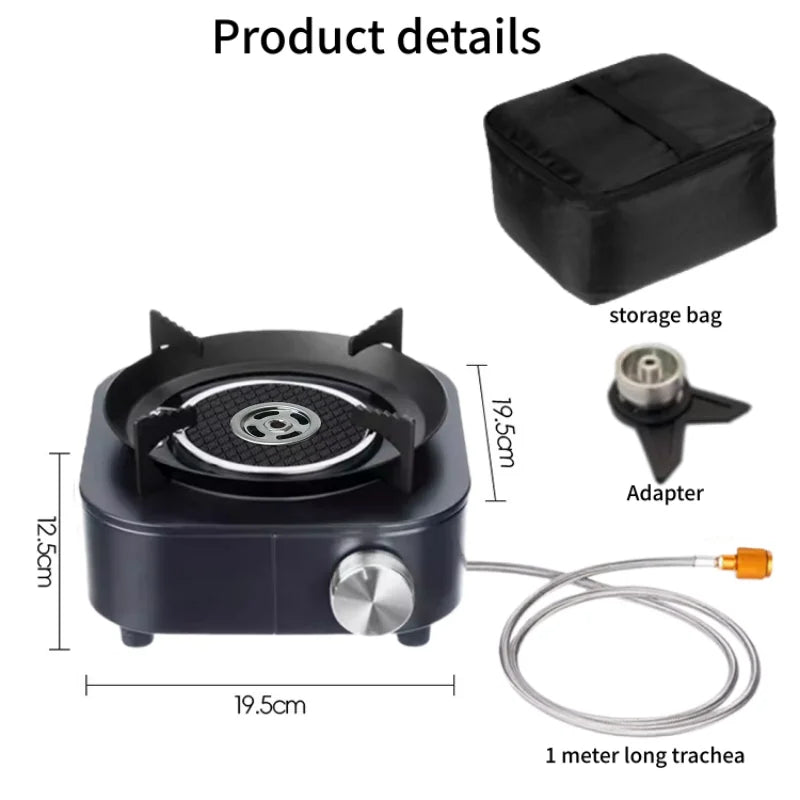 Portable Outdoor Gas Stove, Windproof Design Camping Stove, Multifunctional Outdoor Picnic Stove, Suitable for Camping Trips