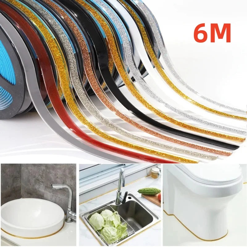 YITAPE 6M Self-Adhesive Ceramic Tile Gap Tape Waterproof Mildewproof Wall Floor Seam Decorative Strip for Kitchen Bathroom