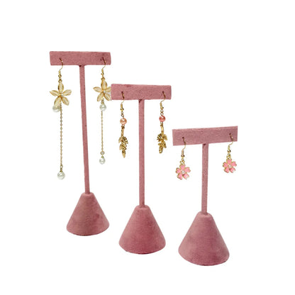 Pink Velvet Jewelry Organizer Trays Earrings Rings Holder Stud Ear Watch Bangle Storage Tray Jewelry Counter Jewelry Display