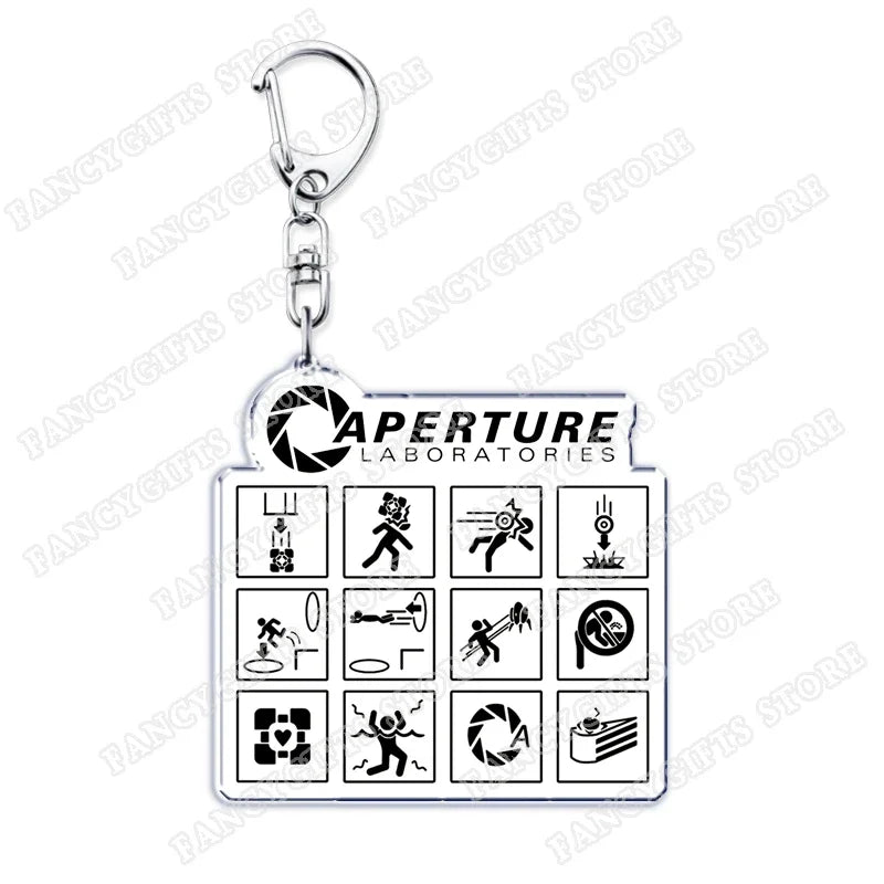 Trending Video Game Keychains for Accessories Bag Glados Aperture Laboratories Science Keyrings Jewelry Gamer Fans Gaming Gifts