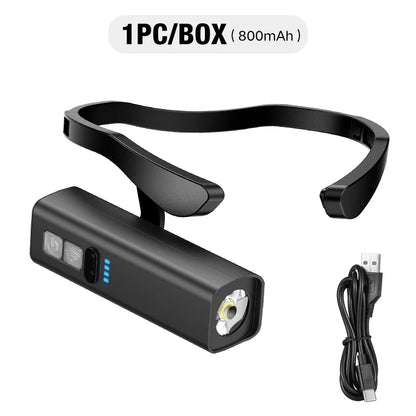 2025 Ear Clip Headlamp– Bright LED Headlight, Rechargeable Waterproof Head Flashlight for Fishing Hiking Running Cycling Outdoor