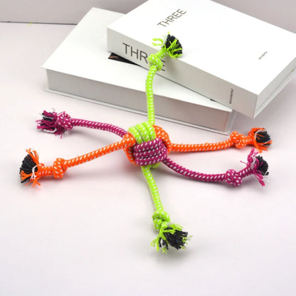 Dog Puppy Teeth Cleaning Interactive Toy Bite Rope Toy Pet Wear-Resistant Cotton Knot Chewing and Bite Resistant Pet Supplies