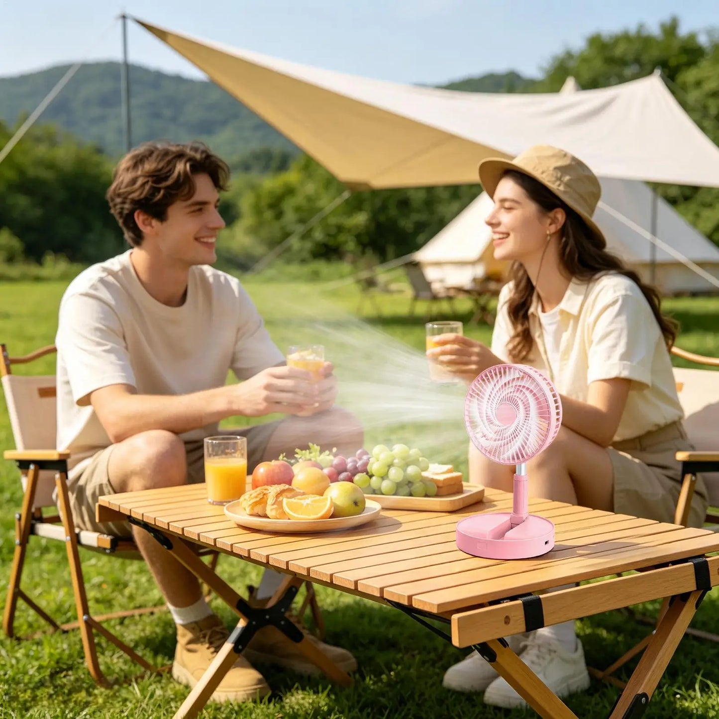Portable Fan For Room 185-Degree Tilt Quiet Blower Silent Foldable Rechargeable Standing Fan For Home Outdoor Camping Travel