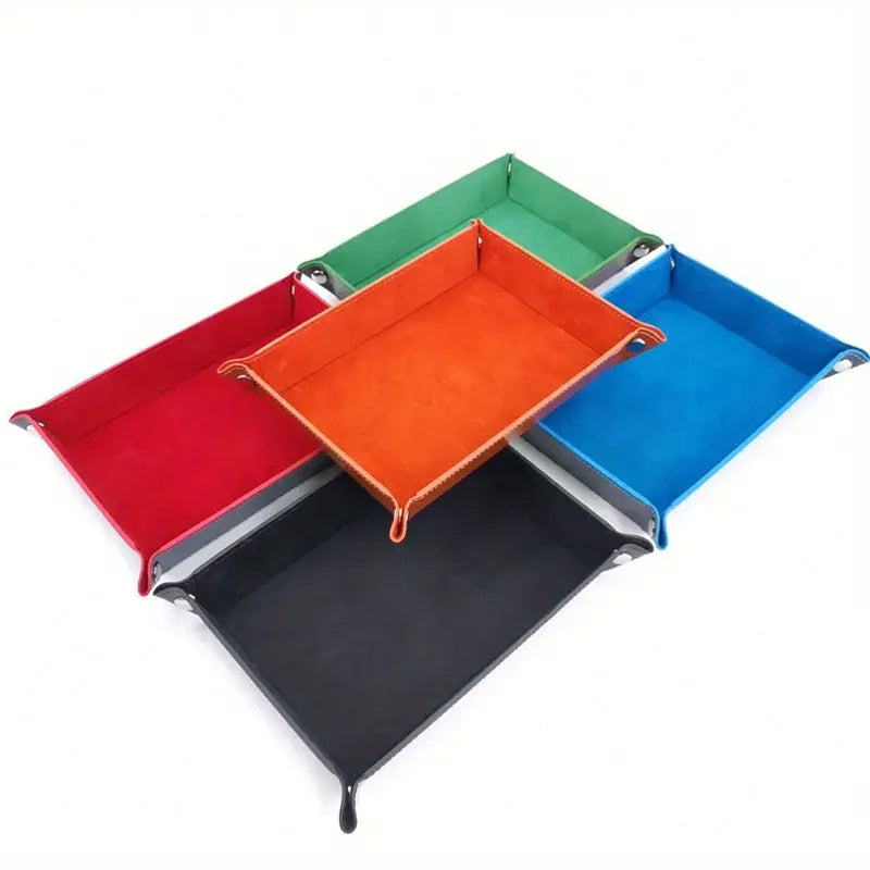 Foldable game dice tray flannel storage box four-corner tray