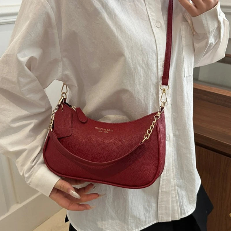 Faionable Casual Crossbody Bag Women's Oulder Bag Trendy Design 2026 Spring Underarm Bag Soft PU Leather Color Handbags Purses