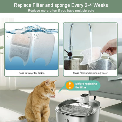 Replacement Filters Cat Water Fountain Filters Element for Cat Water Fountain Activated Carbon Sponges Filters