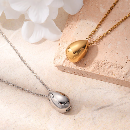 Cremation Water Drop Necklace for Ashes Stainless Steel Pendant Ashes Holder Memorial Jewelry