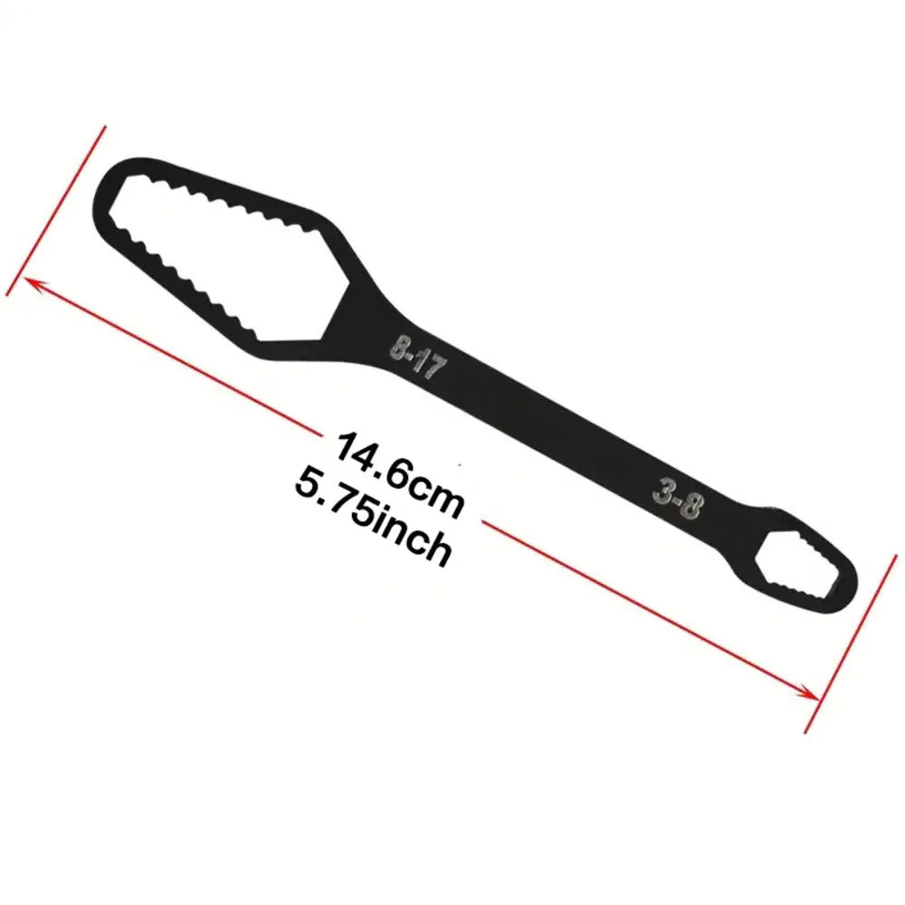8-22mm 3-17mm Double End Universal Wrench Multifunctional , Self-Tightening Wrench Repair Tools Double Ended Wrench