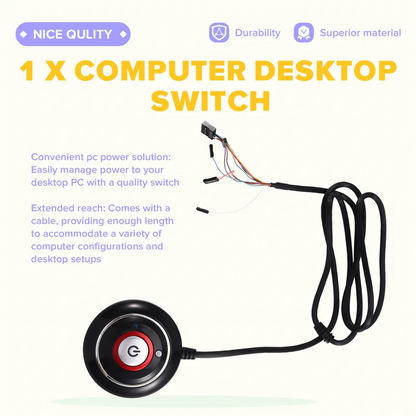 ELECT-Computer Desktop Switch Button With Dual USB Port Desktop Host External Start Button