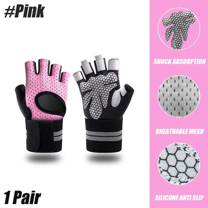 Weightlifting Gloves with Wrist Support for Heavy Exercise Body Building Gym Training Fitness Handschuhe Workout Crossfit Gloves