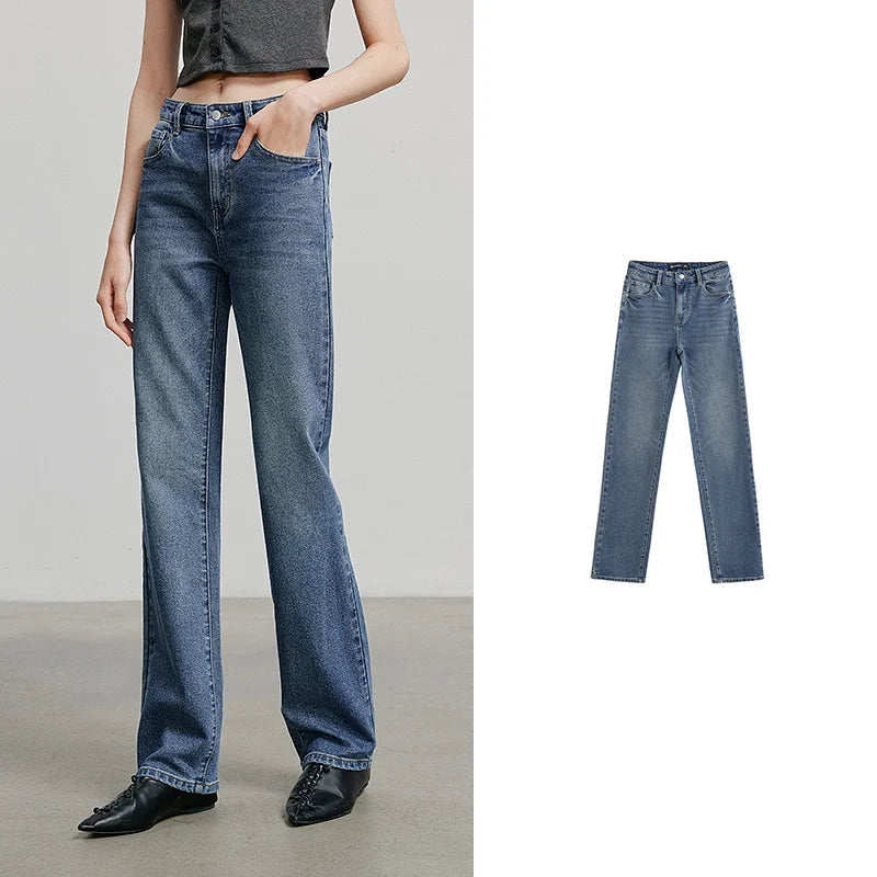TOYOUTH Women Denim Jean 2025 Spring New Long Pants 8528038